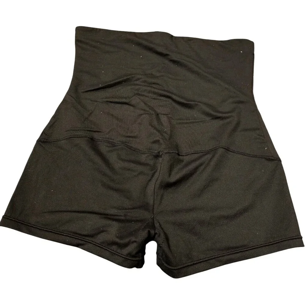 High-Waisted Black Shapewear Shorts By Maidenform 2XL Nylon & Elastane With Cott